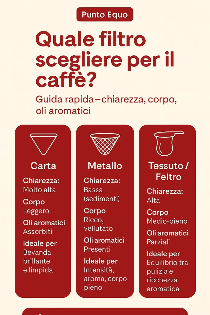 Quale filtro scegliere per il caffè