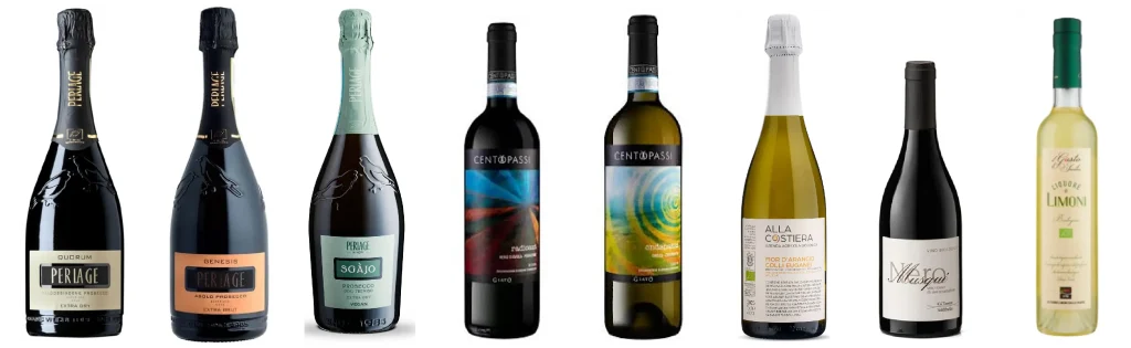Bottiglie di vino della selezione altromercato